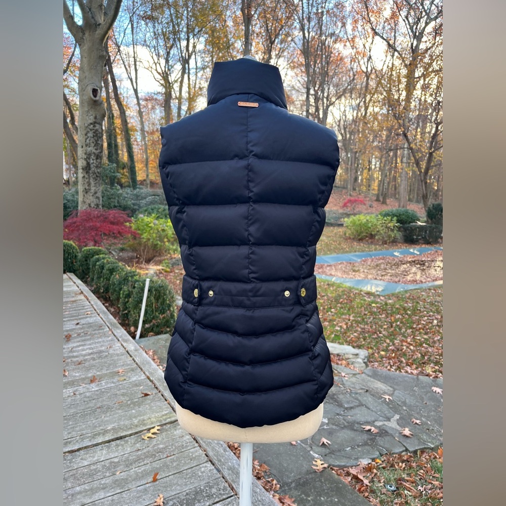 LILLY PULITZER Black Puffer Vest with Gold Buttons - Picture 2 of 11